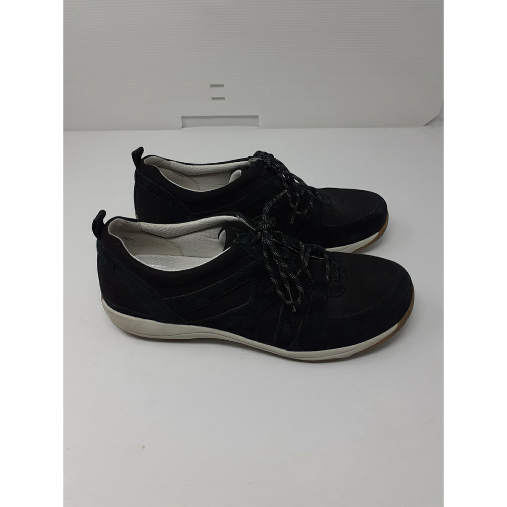 Dansko Hatty Women Athletic Shoes Size 39 9 Black Lace Up Comfort Suede Stripes